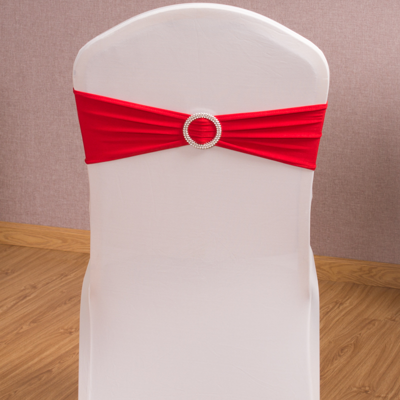 酒店婚庆婚礼弹性椅背花装饰结婚餐厅会议弹力绑带免系椅套蝴蝶结