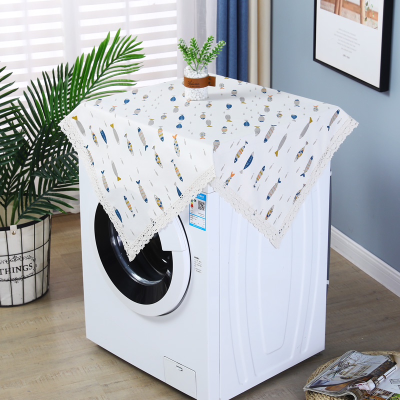 洗衣机盖布卡通万能盖巾冰箱洗衣机罩小方桌角几桌布滚动洗衣机罩