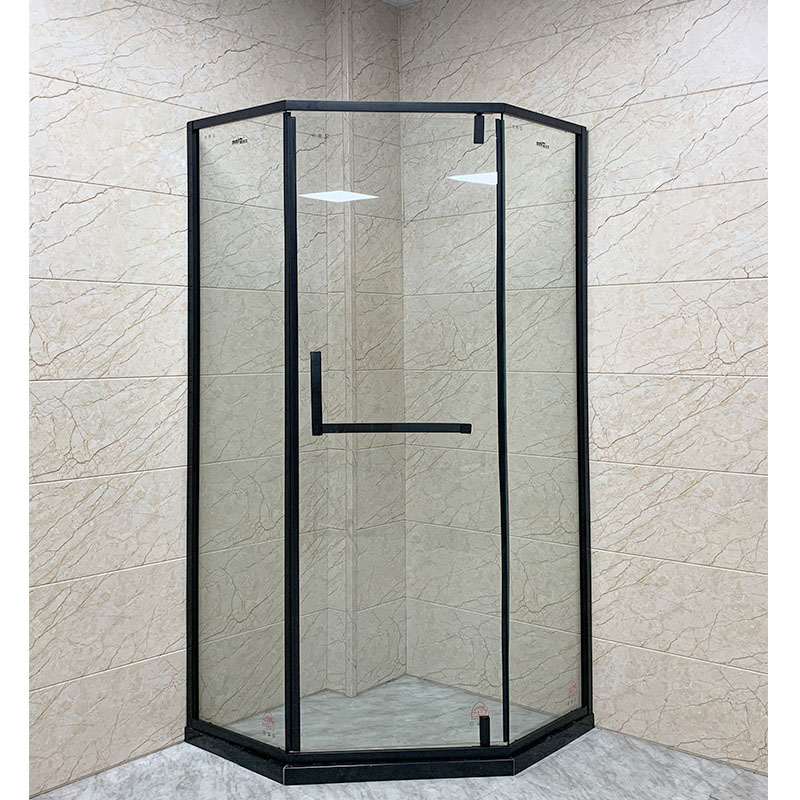 钻石型外开门淋浴房卫生间干湿分离钢化玻璃隔断门定制