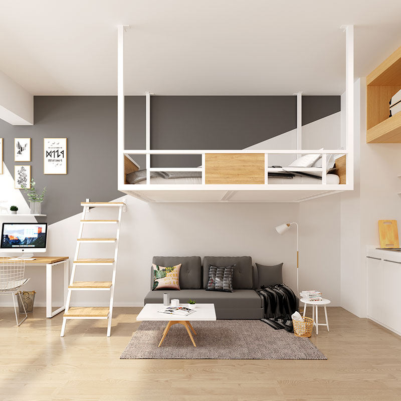 铁艺吊床高架床多功能创意省空间悬挂式床阁楼式床小户型单上层床