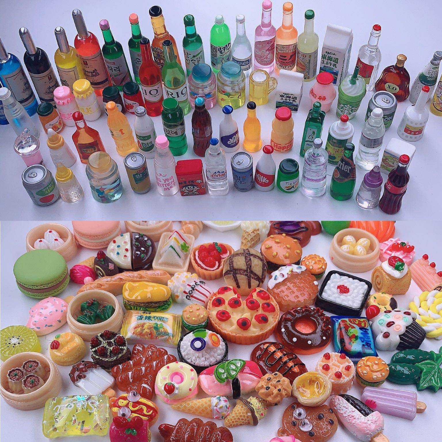 微缩食玩迷你超市饮料仿真食物模型摆件自制盲袋玩具