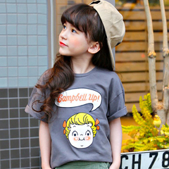 2016夏季新款女童短袖t恤童装亲子装卡通纯棉儿童T恤韩版母女装潮