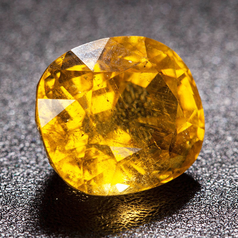 15.5ct 大颗粒稀有黄碧玺裸石戒面 火彩全满 收藏孤品