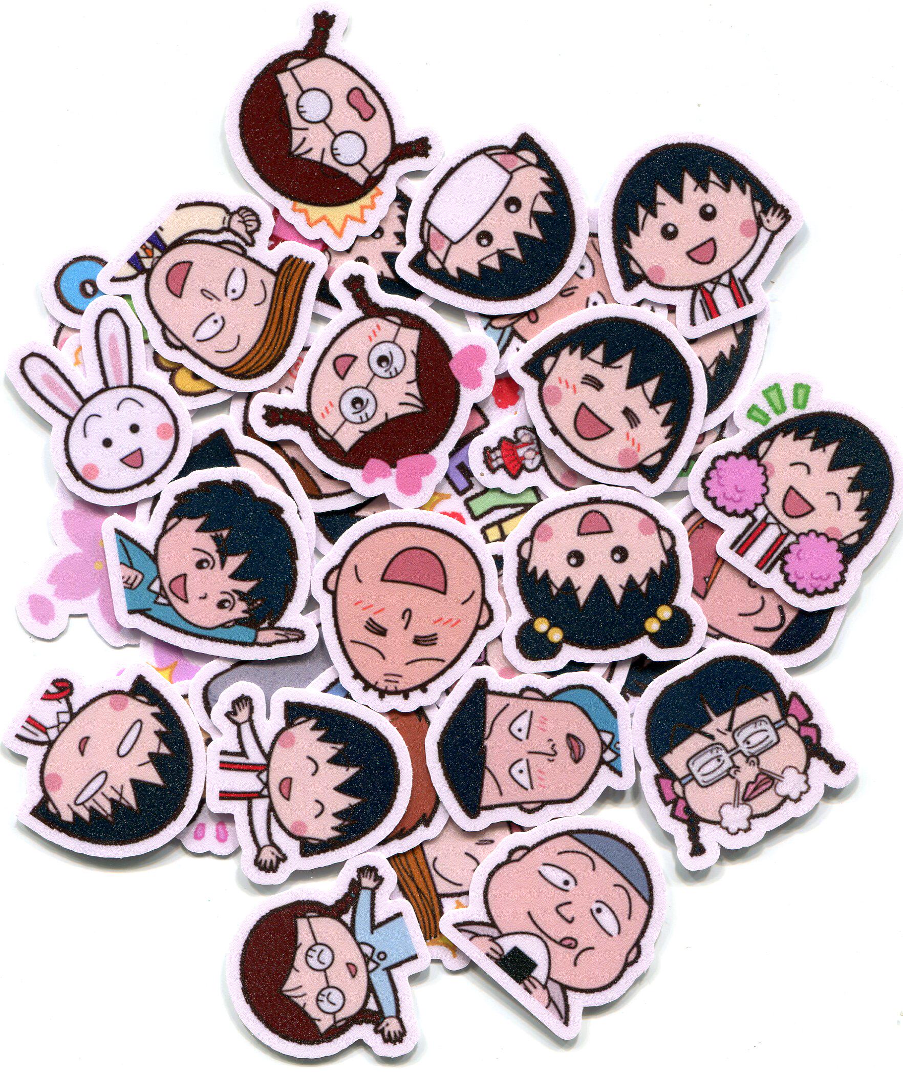 贴纸表情line樱桃小丸子手帐手机手机贴40张贴纸