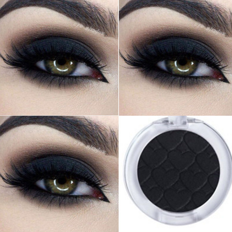 黑色眼影哑光黑暗烟熏黑眼圈舞台珠光不晕中毒眼影