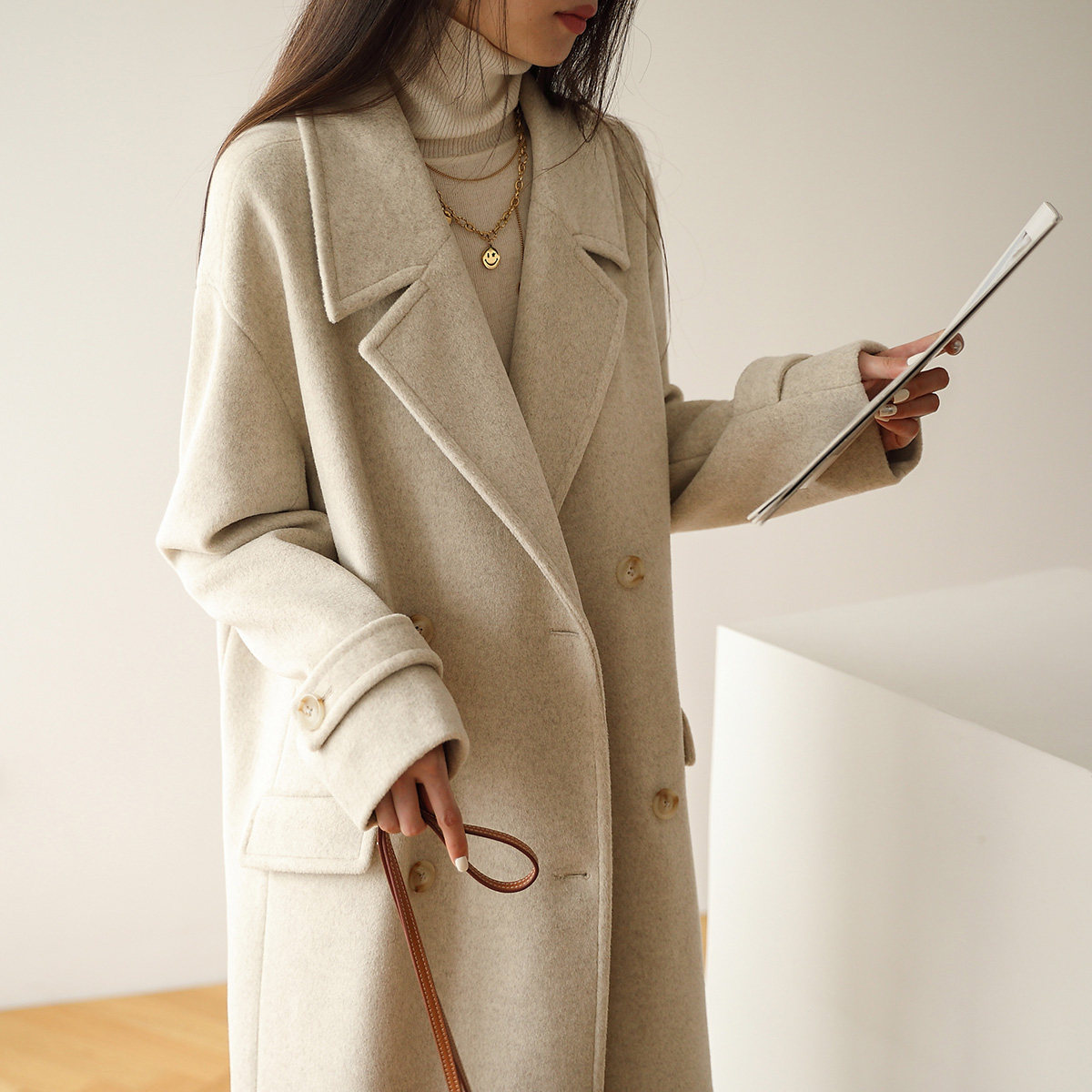 毛呢大衣2020年新款加厚中长款