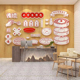 早餐店创意背景墙面装饰画网红生煎饺包子铺布置小吃广告海报贴纸