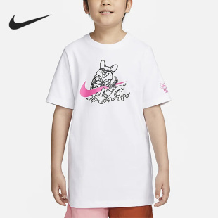 Nike/耐克官方正品夏季大童印花圆领运动休闲时尚短袖FV1132-100