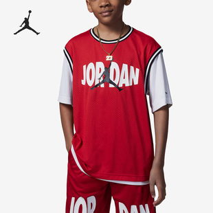 Nike/耐克官方正品Jordan大童假两件透气运动短袖T恤FQ0646-687