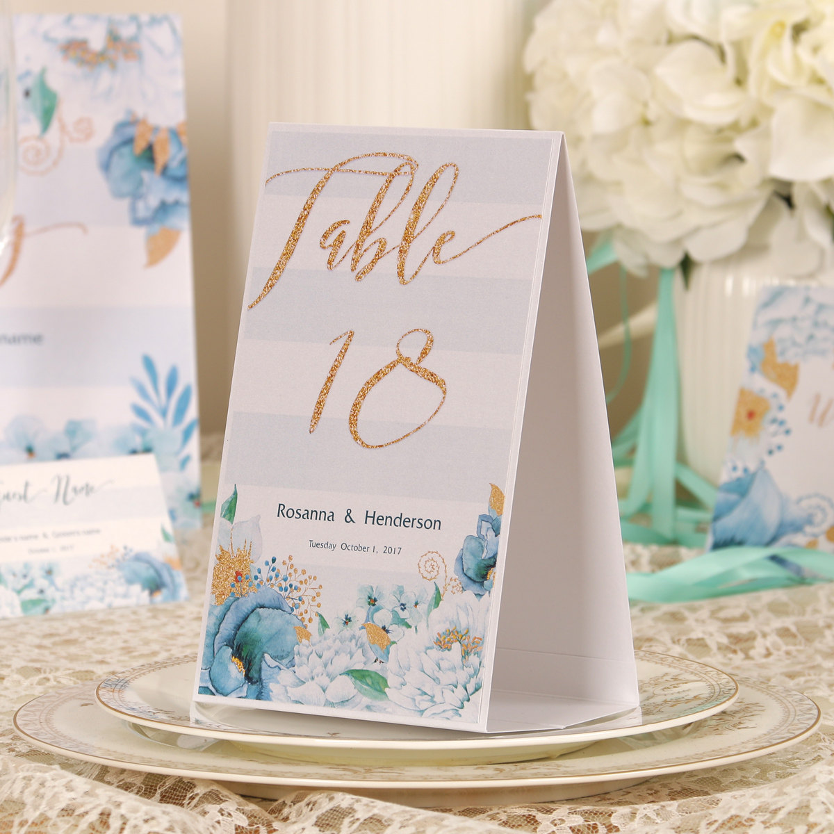 甄禧印记婚礼嘉宾桌卡欧式创意桌牌结婚席位卡年会座位卡打印定制