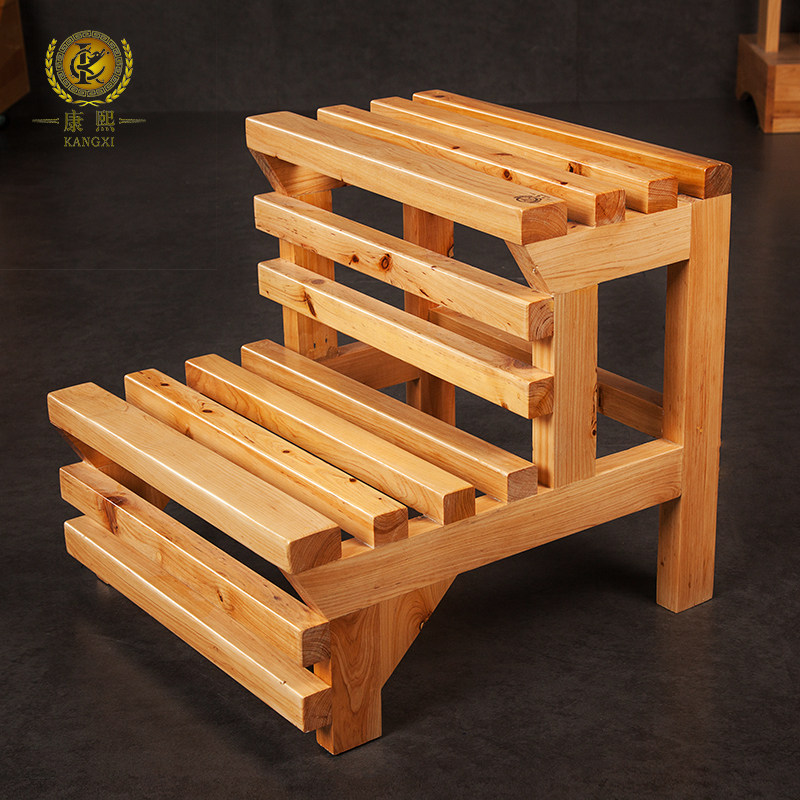 康熙柏木阶梯凳换鞋凳木桶浴缸踏凳 踏脚凳楼梯凳板凳实木脚凳