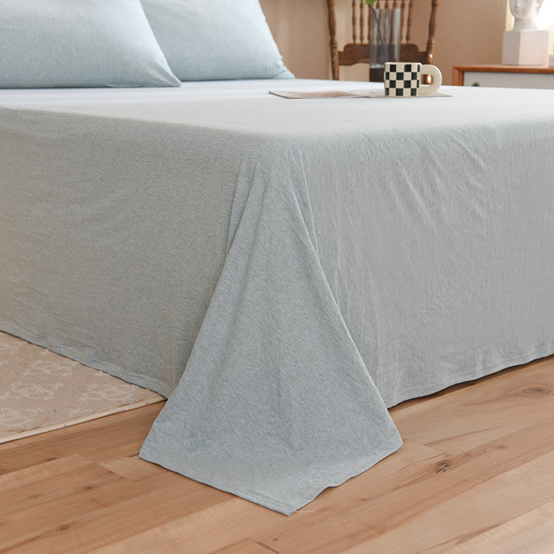 纯色针织棉柔软单件床单可定制简约无印双人大床单裸睡天竺棉素色