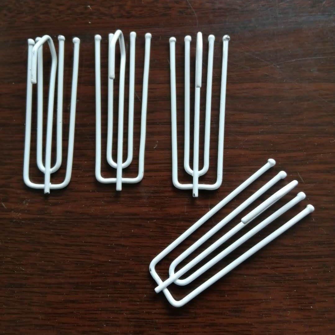 窗帘配件 四爪钩加粗烤漆白色防锈 挂钩 1元5个