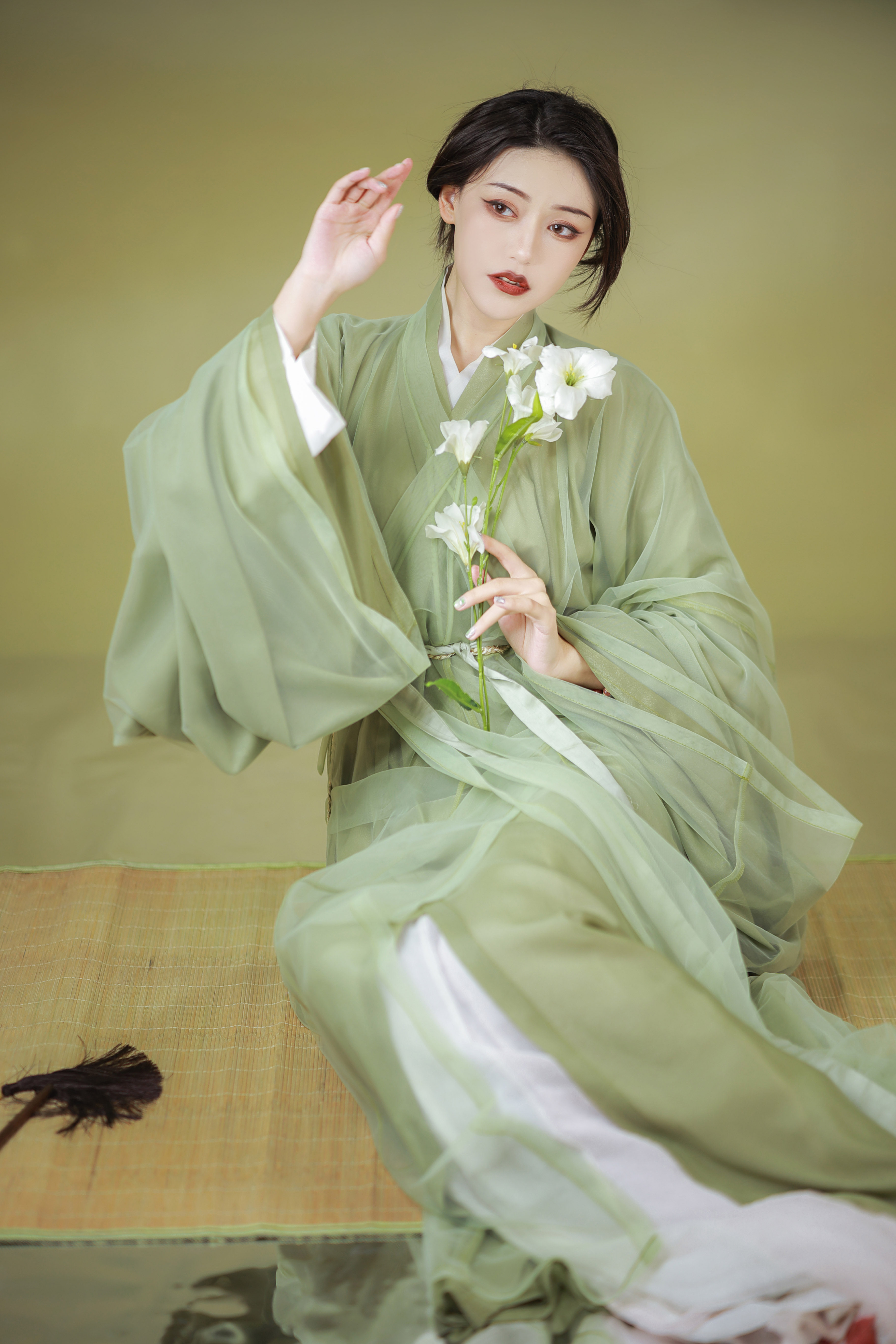 宴山亭原创汉服 一缕春 直裾 纯色两件套 平价系列 春季新品