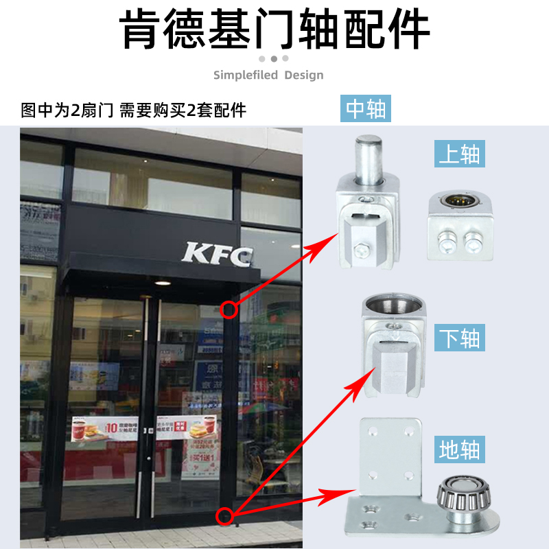 免藏式门轴KFC地轴转轴麦当劳门轴