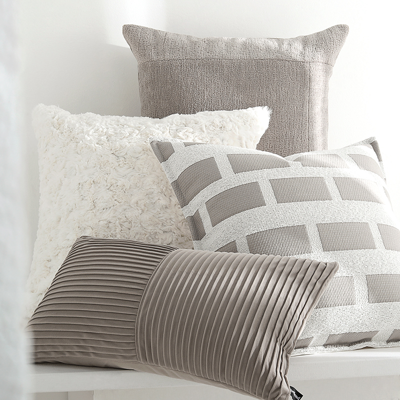 bailand现代简约灰色几何提花抱枕装饰靠枕床头沙发抱枕套腰枕