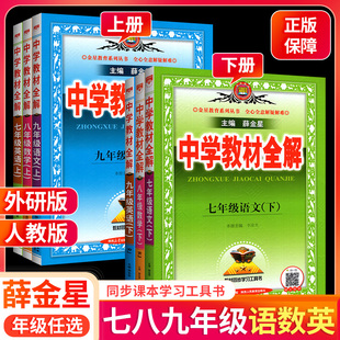 中学教材全解初中语文数学英语3本套装人教版 七年级八九年级上册 下 册 初中7 8 9年级教材同步全解初一初二初三教材解读 薛金星