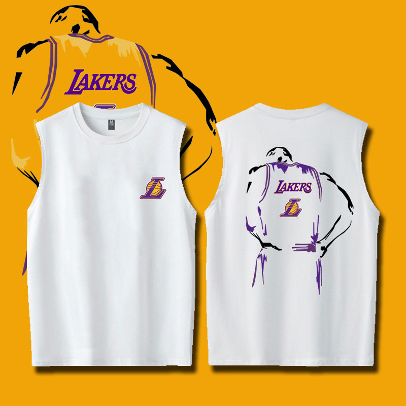 湖人lakers球哥鲍尔0号库兹马运动篮球纯棉无袖t恤衫大码宽松背心