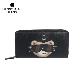 lv眼鏡價錢 DannyBearJeans潮酷長款錢包單拉鏈男女個性眼鏡熊DWJ7812008B lv