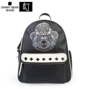 香奈兒的bb怎麼樣 DannyBearJeans丹尼熊雙肩背包女新品幾何熊印花書包DDB7520140BB 香奈兒的背包