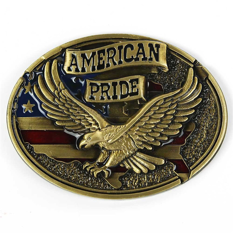 国旗老鹰美国西部牛仔风格皮带扣平滑扣american flag beltbuckle