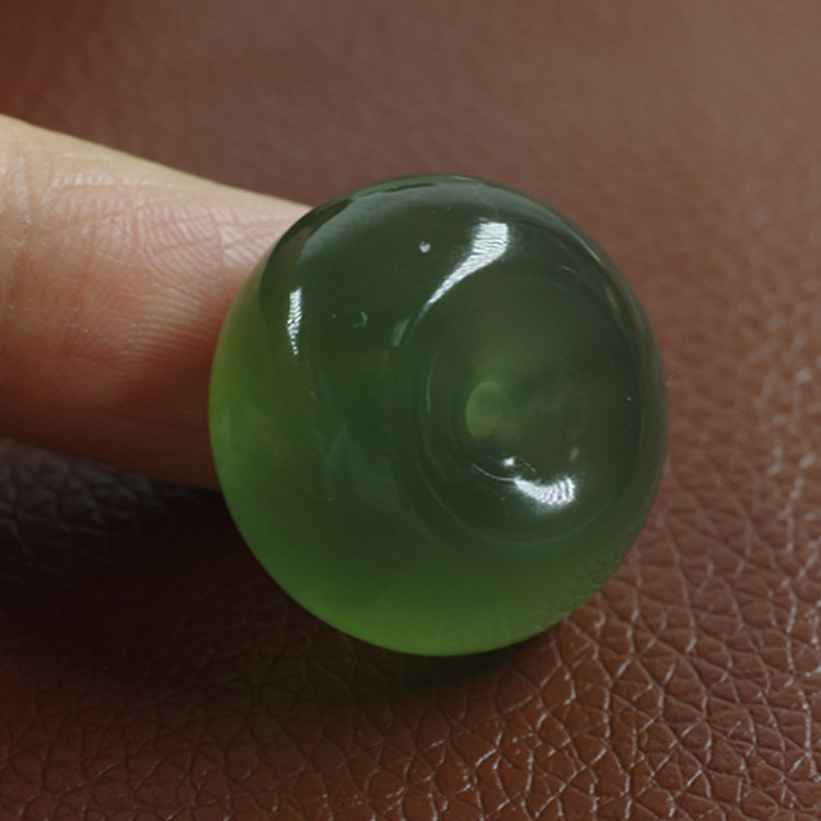 天然岫玉平安扣吊坠转运珠玉石挂件配饰毛衣链算盘珠男女款项坠