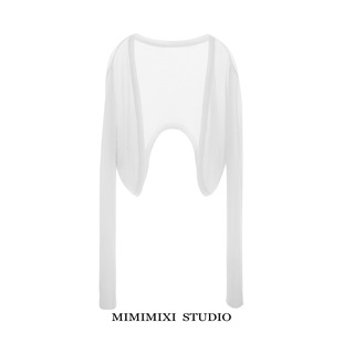 MIMIMIXI 夏季开衫薄款披肩外搭女2024新款冰丝长袖针织空调衫