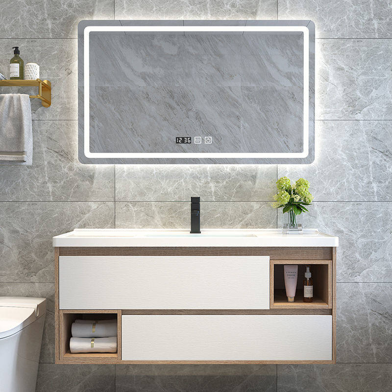 九北牧轻奢浴室柜现代简约智能镜柜定制台盆柜卫生间洗脸盆洗漱台