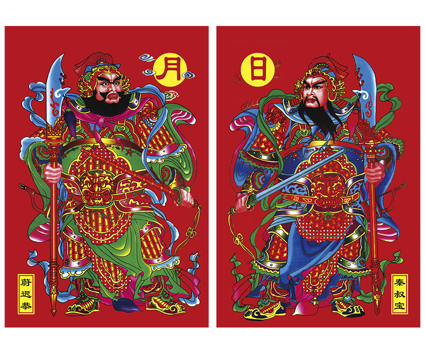 画像年画挂像瓷砖贴画左右磁砖门神秦琼敬德其他工艺饰品