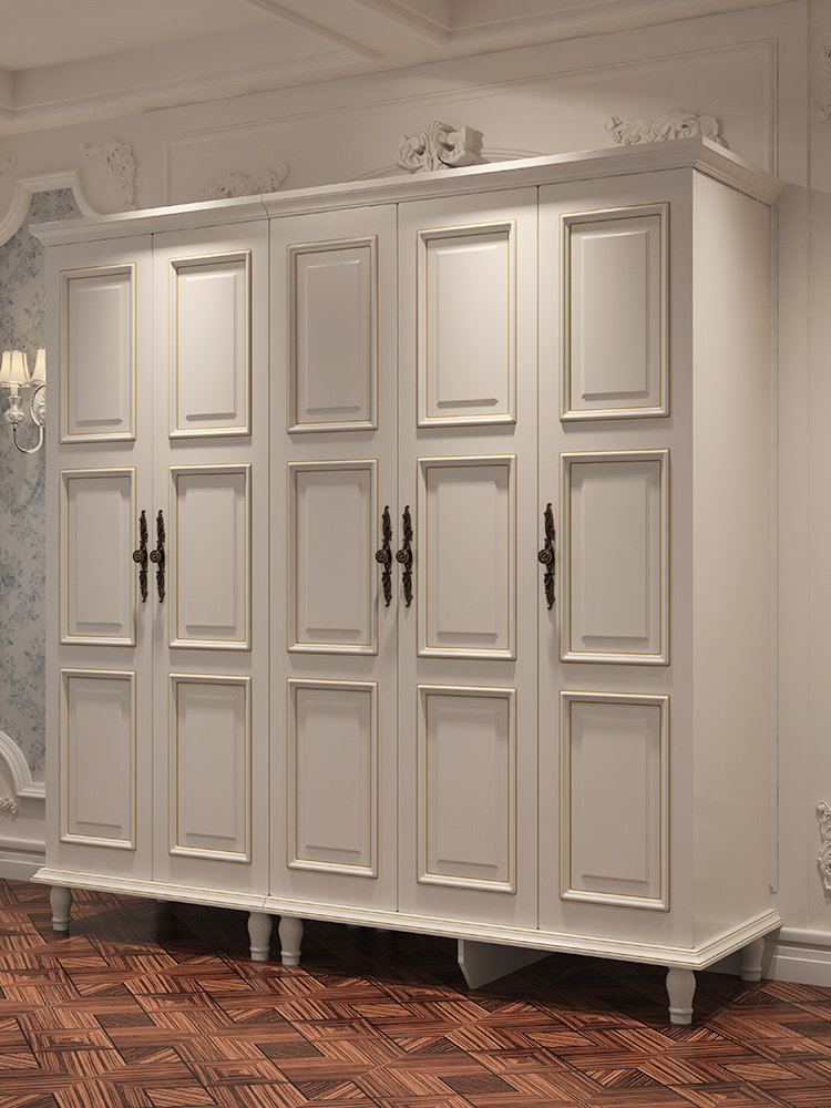 【最新折扣价1,899元】美式衣柜卧室白色2门衣柜实木欧式整体四门大衣