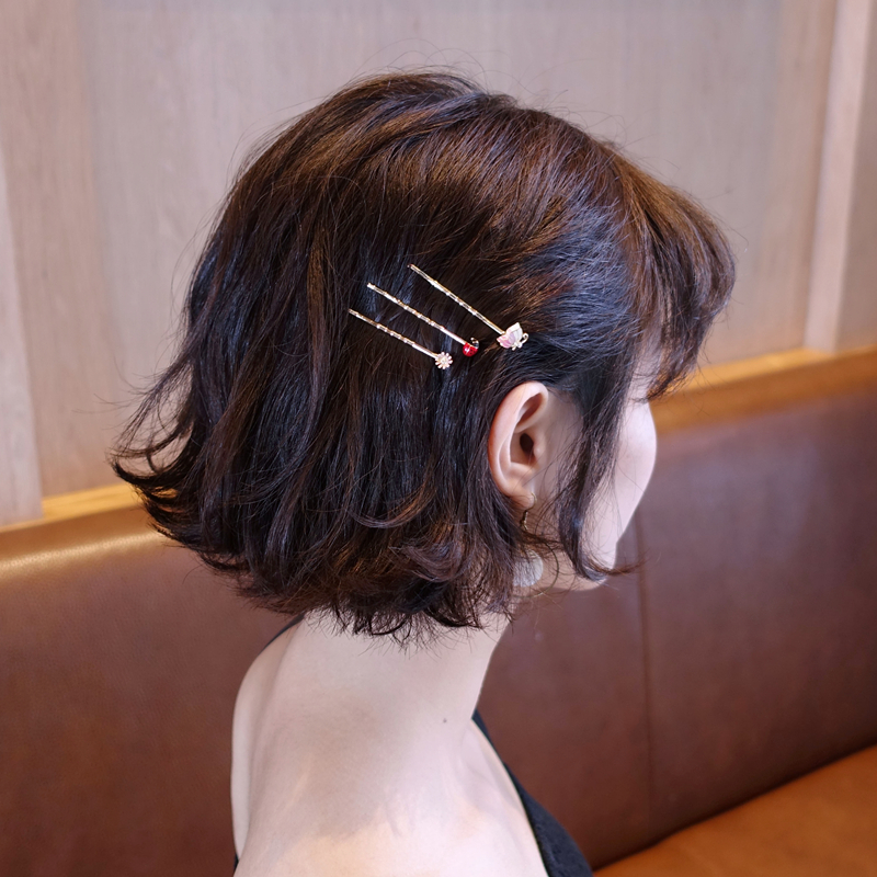 发卡韩版成人优雅可爱顶夹简约精致淑女短发甜美一字夹水晶刘海夹