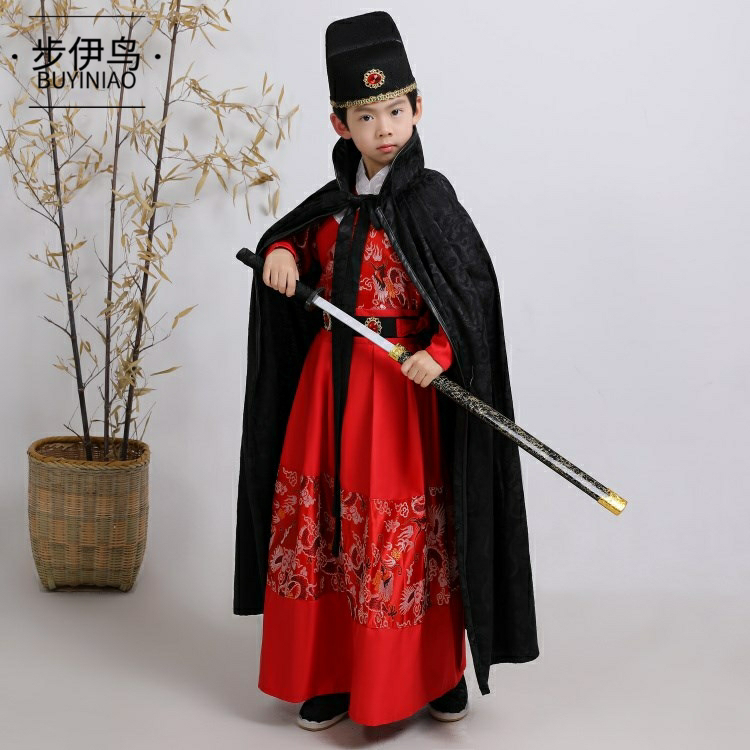 儿童古装男孩锦衣卫飞鱼服古风侠客披风表演服明朝四大名捕演出服