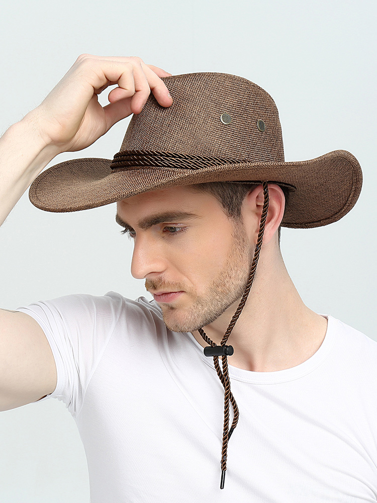 美国西部牛仔帽男士夏天防晒户外遮阳太阳爵士百搭夏出游钓鱼帽子