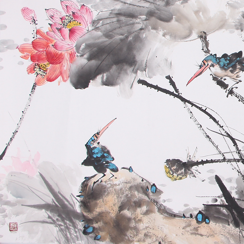 张宝立《荷塘清趣》中美协会员 带合影