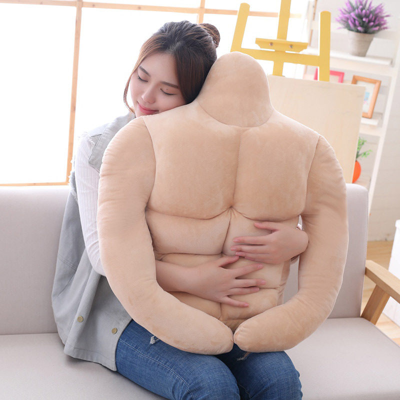 咪仔旗舰店的优惠券大全—肌肉男朋友抱枕床上娃娃抱着睡觉枕头长条枕