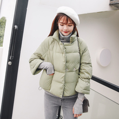 时尚短款羽绒服2016女装韩版新款休闲显瘦加厚保暖喇叭袖羽绒外套