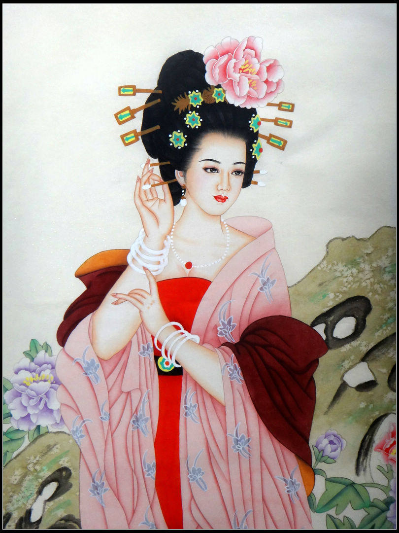 王玲 现代工笔仕女图