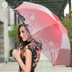 蒲公英变色龙遮阳伞太阳伞超轻超强防晒三折伞晴雨伞女折叠包邮