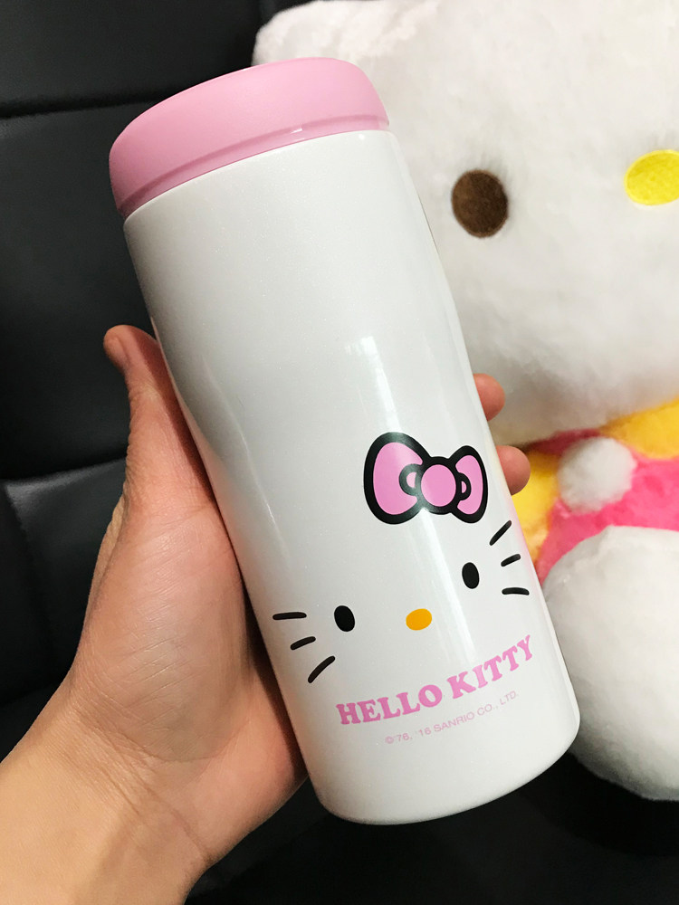 保温杯女哈喽kitty304不锈钢可爱女士学生日系文艺白色凯蒂猫水杯优惠