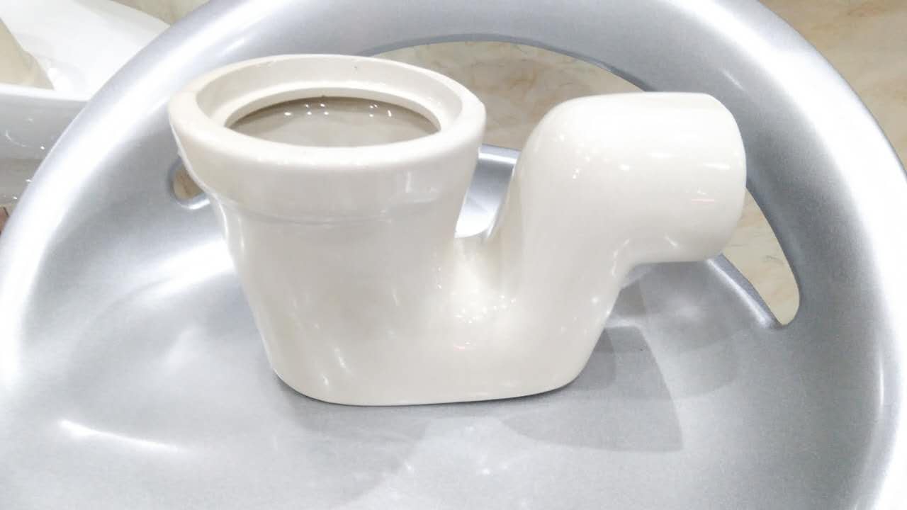 热销蹲便器配件_卫浴陶瓷弯头存水弯分体蹲便器防臭弯头配件下水管