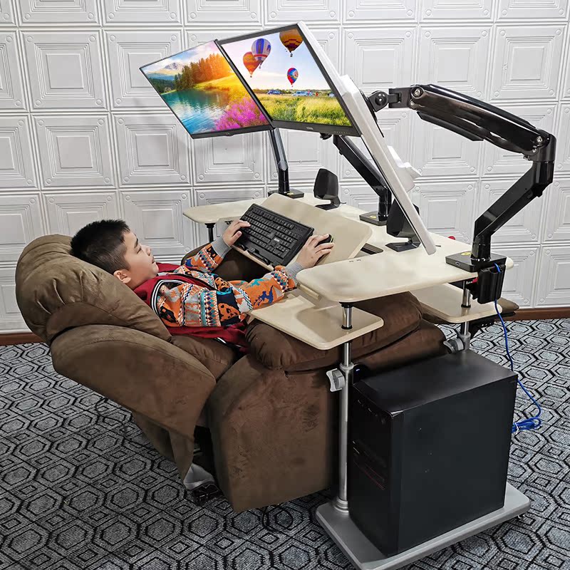电竞椅台式电脑桌家用折叠升降桌懒人