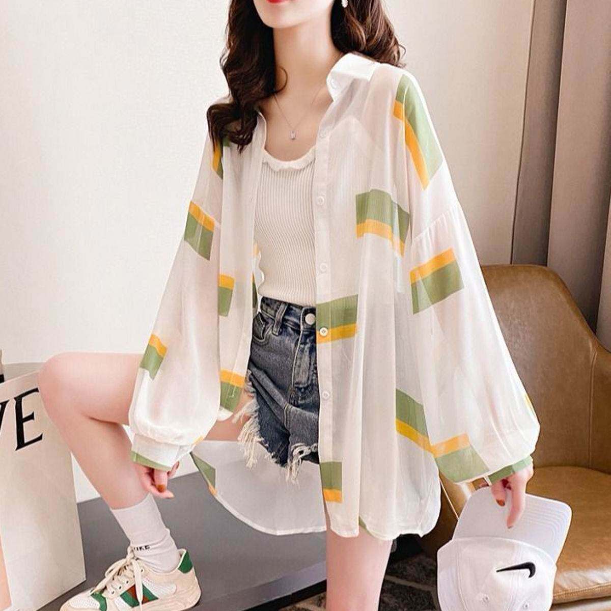 防晒衣女款2021年夏新款透气长款韩版学生超仙网红薄款中长款外套