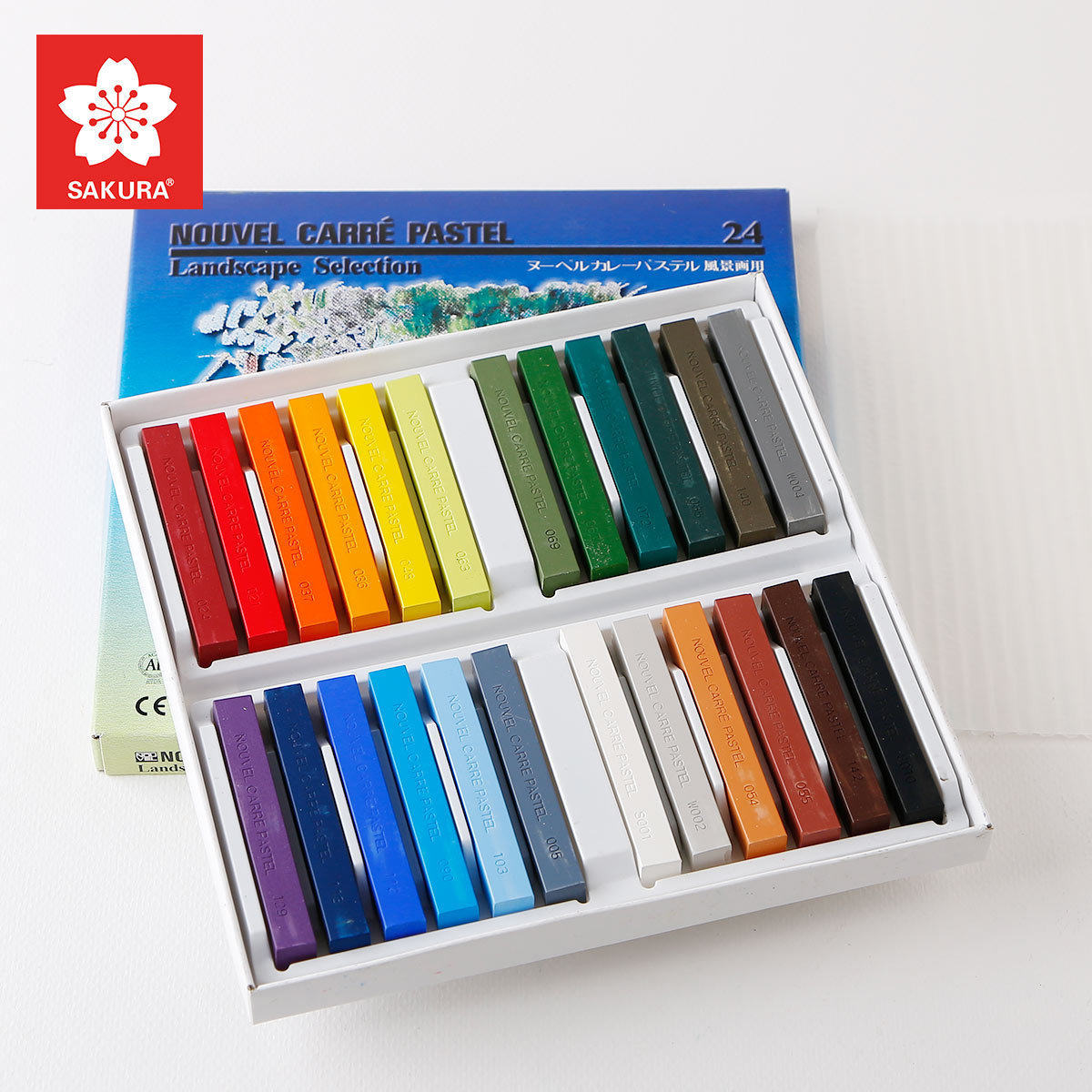 日本sakura樱花色粉棒素描荧光珠光12色24色48色派对色粉棒