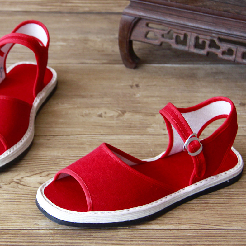 包邮 千层底布凉鞋 布底凉鞋 夏季休闲沙滩纯棉帆布布凉鞋  女鞋