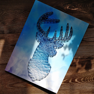 绕线画diy手工制作钉线画星空鹿简约立体钉子画材料装饰画礼物定