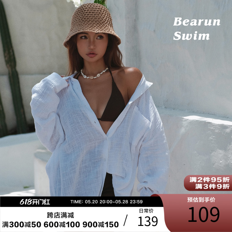 BEARUN SWIM 休闲百搭衬衫女夏季舒适宽松上衣