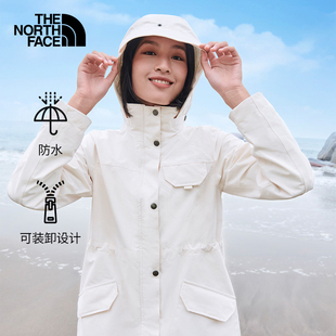 TheNorthFace北面中长款冲锋衣女秋冬户外可ZIP防水夹克外套7QV8