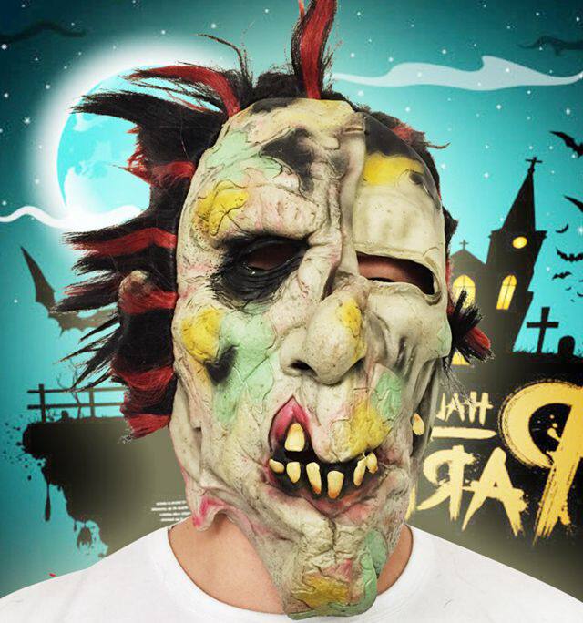 恐怖黑布高档魔鬼鬼脸僵尸海盗面具 万圣节化装舞会演出鬼节头套