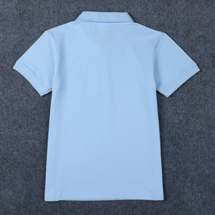 儿童校服夏季短袖T恤POLO衫中小学生白色蓝色园服班服男女童上衣