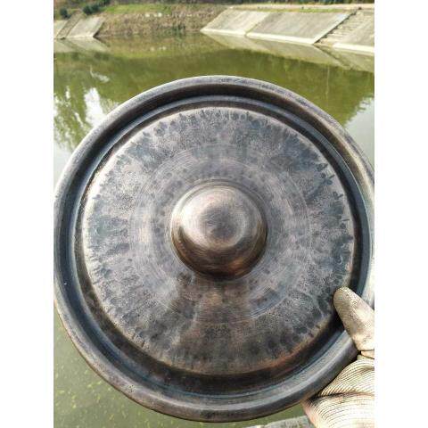 手工精制30公分青铜包锣30cm青铜锣疙瘩锣手工定音道场铓锣冬锣